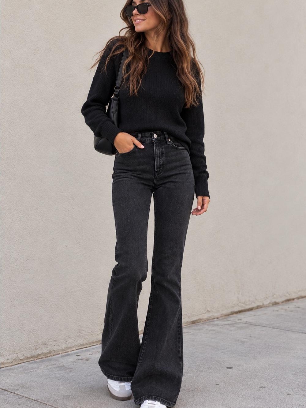 Zara Black High Rise Bell Bottom Flare Jeans Size 4 / 26